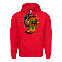 Red juneteenth 1885 because my ancestors weren't free in 1776 black woman Zipper Hoodie - HRA Design Shop