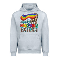 Heather Grey Lgbtq Make Homophobia Extinct Urban Hoodie - BundleAndBundleShop