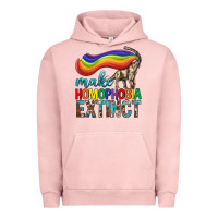 Pigment Salmon Lgbtq Make Homophobia Extinct Urban Hoodie - BundleAndBundleShop