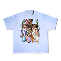 Grape Ice Easter bunny and floral cross Urban Heavy Tee - RanaPortraitStore