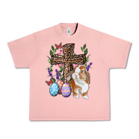 Salmon Easter bunny and floral cross Urban Heavy Tee - RanaPortraitStore