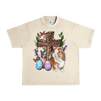 Sandshell Easter bunny and floral cross Urban Heavy Tee - RanaPortraitStore