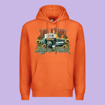 I Got A Heart Like A Truck Western Sunflower Premium Hoodie Designed By Nancycooperartshop