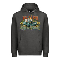 Charcoal Heather i got a heart like a truck western sunflower Premium Hoodie - NancyCooperArtShop