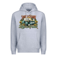 Heather Grey i got a heart like a truck western sunflower Premium Hoodie - NancyCooperArtShop
