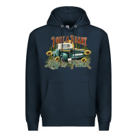 Navy i got a heart like a truck western sunflower Premium Hoodie - NancyCooperArtShop