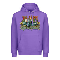 Purple i got a heart like a truck western sunflower Premium Hoodie - NancyCooperArtShop