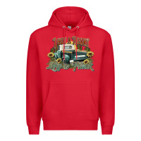 Red i got a heart like a truck western sunflower Premium Hoodie - NancyCooperArtShop