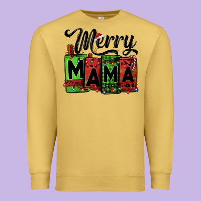 Merry Mama Christmas Premium Sweatshirt Designed By Jasminsmagicworld