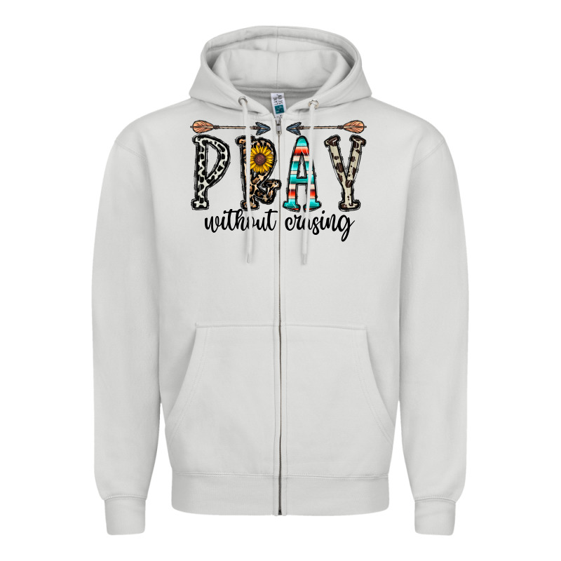 Pray Whithout Crasing Zipper Hoodie by CowhideDigitalArt | Teevron
