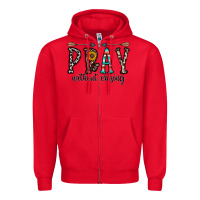Red pray whithout crasing Zipper Hoodie - CowhideDigitalArt