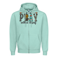 Seafoam pray whithout crasing Zipper Hoodie - CowhideDigitalArt