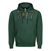 Sports Green pray whithout crasing Zipper Hoodie - CowhideDigitalArt