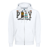 White pray whithout crasing Zipper Hoodie - CowhideDigitalArt