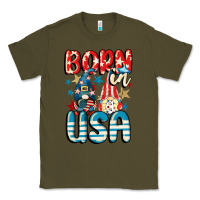 Army Green Born in USA gnomes 4th of July Classic Tee - CowGirlArtShop