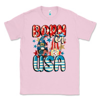 Bubblegum Pink Born in USA gnomes 4th of July Classic Tee - CowGirlArtShop