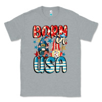 Heather Grey Born in USA gnomes 4th of July Classic Tee - CowGirlArtShop