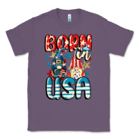 Lavender Born in USA gnomes 4th of July Classic Tee - CowGirlArtShop