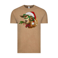 Vintage Coffee Christmas Glasses Goat Vintage Tee - RanaPortraitStore