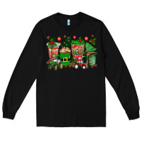 Black christmas tractor coffee cups Long Sleeve Tee - texasbilliewilder