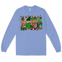 Colony Blue christmas tractor coffee cups Long Sleeve Tee - texasbilliewilder
