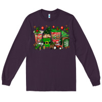Plum christmas tractor coffee cups Long Sleeve Tee - texasbilliewilder