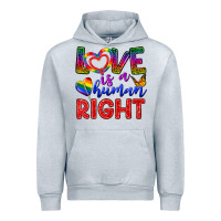 Heather Grey Love İs a Human Right Urban Hoodie - BundleAndBundleShop