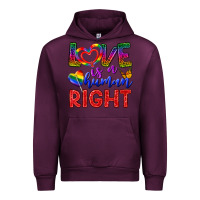 Mauve Wine Love İs a Human Right Urban Hoodie - BundleAndBundleShop