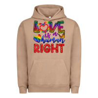Pigment Burro Love İs a Human Right Urban Hoodie - BundleAndBundleShop