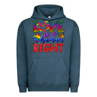 Pigment Midnight Navy Love İs a Human Right Urban Hoodie - BundleAndBundleShop