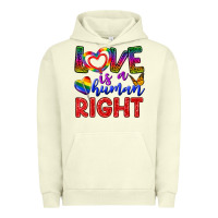 Pigment Pistachio Love İs a Human Right Urban Hoodie - BundleAndBundleShop