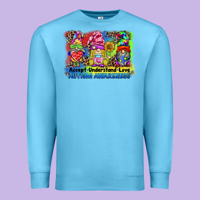 Accept Understand Love Autism Awareness Western Background Premium Sweatshirt Designed By Barkaloodesign