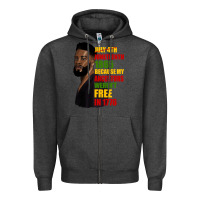Charcoal Heather juneteenth 1885 because my ancestors weren't free in 1776 black man Zipper Hoodie - HRA Design Shop