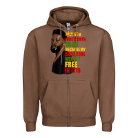 Chestnut juneteenth 1885 because my ancestors weren't free in 1776 black man Zipper Hoodie - HRA Design Shop