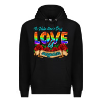 Black in valentines day love is everywhere Premium Hoodie - AdoDesignShop