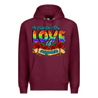 Burgundy in valentines day love is everywhere Premium Hoodie - AdoDesignShop