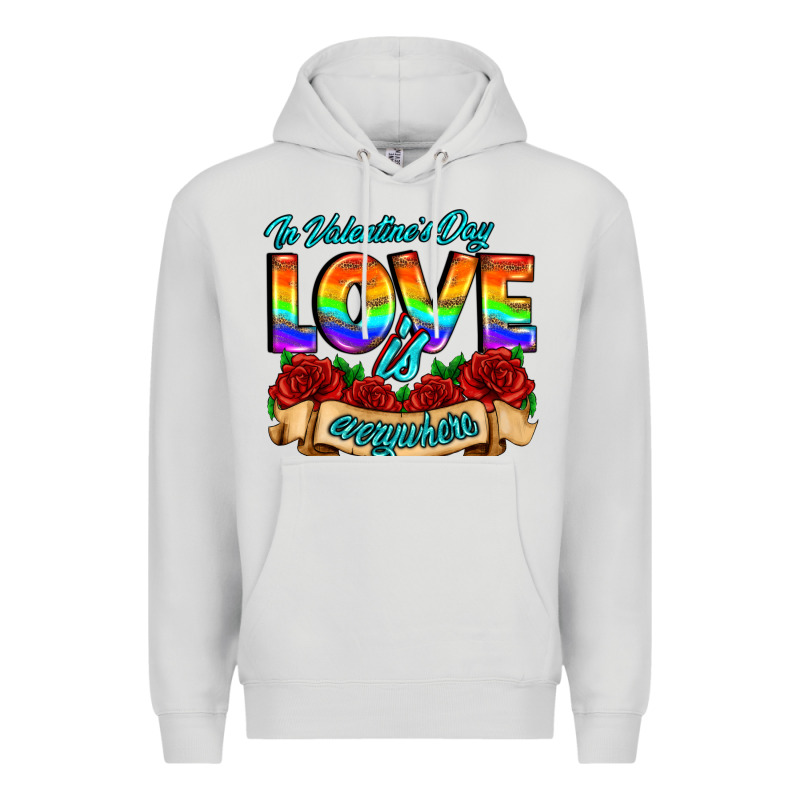 In Valentines Day Love Is Everywhere Premium Hoodie by AdoDesignShop | Teevron