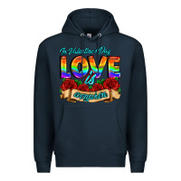 Navy in valentines day love is everywhere Premium Hoodie - AdoDesignShop