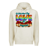 Oatmeal Heather in valentines day love is everywhere Premium Hoodie - AdoDesignShop