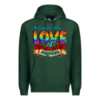 Sports Green in valentines day love is everywhere Premium Hoodie - AdoDesignShop