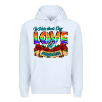 White in valentines day love is everywhere Premium Hoodie - AdoDesignShop