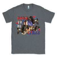 Charcoal Heather Born to be free 4th of july Classic Tee - CowGirlArtShop