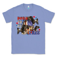 Colony Blue Born to be free 4th of july Classic Tee - CowGirlArtShop