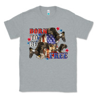 Heather Grey Born to be free 4th of july Classic Tee - CowGirlArtShop