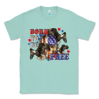 Seafoam Born to be free 4th of july Classic Tee - CowGirlArtShop