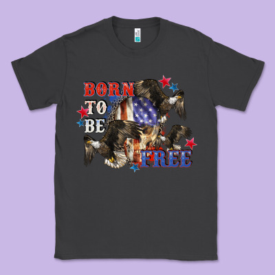 Born To Be Free 4th Of July Classic Tee Designed By Cowgirlartshop