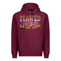 Burgundy flawed but still worthy romans 5 8 Premium Hoodie - NancyCooperArtShop