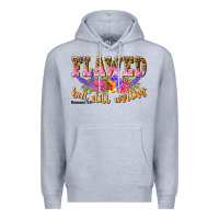 Heather Grey flawed but still worthy romans 5 8 Premium Hoodie - NancyCooperArtShop
