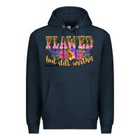 Navy flawed but still worthy romans 5 8 Premium Hoodie - NancyCooperArtShop