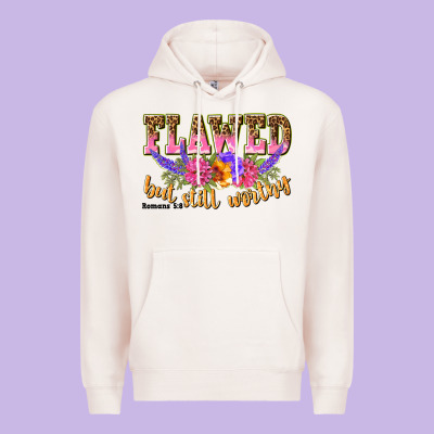Flawed But Still Worthy Romans 5 8 Premium Hoodie Designed By Nancycooperartshop